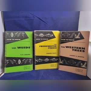 lot of 3 VTG HOW TO KNOW Picture Key Nature series Trees, Weeds, Fishes 1950s